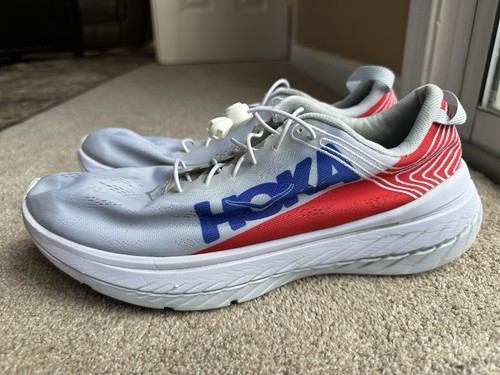 Hoka carbon white blue red - carbon,